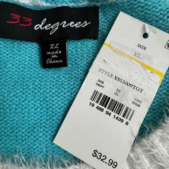 Ugly Christmas Sweater With Reindeer & Snowflake Design By 33 Degrees XL blue - Picture 4 of 14